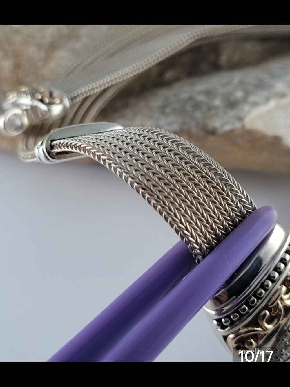 925 Multi-Strand Woven Choker Necklace with Ornate Diamond And 14k Centerpiece - Picture 8 of 11